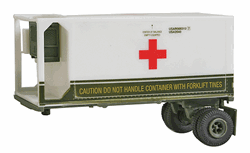 Trident 90362 HO US/NATO MILVAN Container Single-Axle Chassis w/ 20' Container Medical Corps Refrigerated