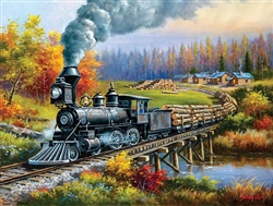 Train Enthusiast 40645 Logging Camp Run Puzzle 300 Pieces