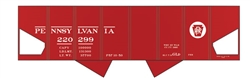 Tichy 10025O O Railroad Decal Set Pennsylvania GLd USRA 2-Bay Open Hopper Tuscan Car w/Circle Keystone