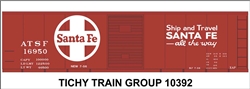 Tichy 10392 HO Railroad Decal Set Santa Fe 40' Steel Boxcar Boxcar Red Car Ship & Travel Slogan Large Logo