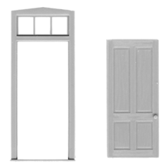 Tichy 2031 O 4-Panel Door/Frame/Transom 2/