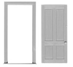 Tichy 2039 O 4-Panel Door/Frame 2/