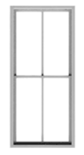Tichy 2045 O Masonry Window w/Precut Glazing & Shades Plastic 2-Over-2 Scale 32 x 68" Pkg 6