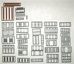 Tichy 2540 N Structure Part Assortment Styrene All N Scale Windows Doors Etc. & Steel Drums 164 Piece