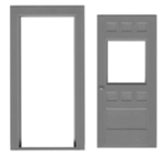 Tichy 3514 S Door w/Separate Frame & Glazing 36 x 80" w/Single Window .615 x 1.33" Opening Pkg 3 293-3514
