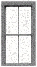 Tichy 3525 S 2/2 Pane Double-Hung Window w/Precut Glazing 25 x 57" Scale Pkg 8