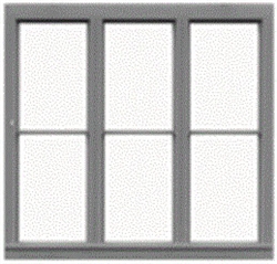 Tichy 3526 S 3-Unit 1/1 Double-Hung Window w/Precut Glazing 70 x 64" Pkg 4