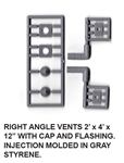 Tichy 3554 S Right Angle Vent Kit 12" Scale Diameter 2 x 4' Scale unpainted Matches #293-3555