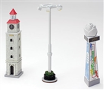 Tomy 261988 N Lighted OutDoor Accessories 1 Each Clock Tower Flower Statue Large Overhead Light