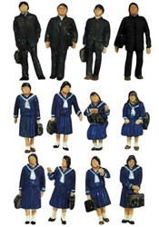 Tomy 266068 N Japanese Students in Winter Uniforms Pkg 12