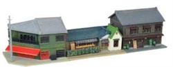 Tomy 301110 N Downtown Street 3-Building Set B Kit Corner Restaurant 2 Wooden Tenement Houses Western Style House