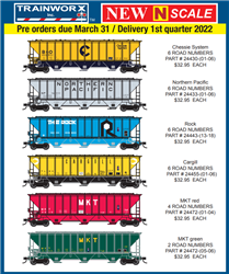 Trainworx 2445504 N PS4427 Covered Hopper Cargill 4