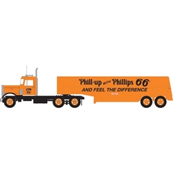 Trainworx 55122 N Peterbilt 351 Tractor w/32' Tank Trailer Assembled Phillips 66 Orange Black