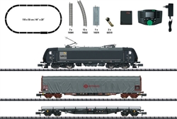 Trix 11147 N Freight Train Starter Set w/ Mobile Station Sound and DCC Minitrix Mitsui Rail Capital Europe MRCE 185.1 2 Cars C-Track Oval Mobile Station