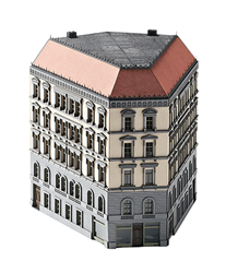 Trix 66146 N Wilhelminian-Era 5-Story Angled Townhouse Laser-Cut Architectural Card Kit