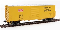 Walthers 45004 HO 40' ACF Modernized Welded Boxcar w/8' Youngstown Door Green Bay & Western #610