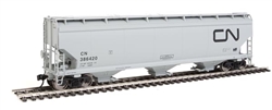 Walthers 7630 HO 60' NSC 5150 3-Bay Covered Hopper Canadian National #386420