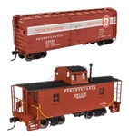 Walthers 900 HO Pennsylvania Railroad Merchandise Service Freight Train Pennsylvania Railroad Set #1; 12 40' X29b Rebuilt Boxcars N6B Wood Caboose