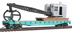 Walthers 1783 HO Flatcar with Logging Crane Union Pacific Green Black