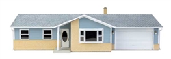 Walthers 4155 HO Ranch House with Attached 2-Car Garage Kit