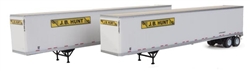 Walthers 2462 HO 53' Stoughton Trailer 2-Pack Assembled JB Hunt