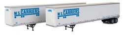 Walthers 2463 HO 53' Stoughton Trailer 2-Pack Assembled MS Carrier