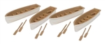 Walthers 4163 HO Row Boat 4-Pack Tan