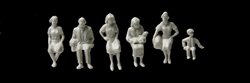 Walthers 6051 HO Sitting Figures Unpainted Pkg 72