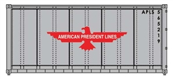 Walthers 8651 HO 20' Smooth-Side Container American President Lines White Eagle Logo