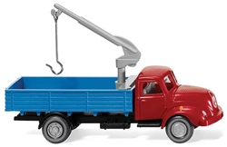 Wiking 42002 HO 1958 Magirus S 3500 Low-Side Tow Truck Assembled Red Blue