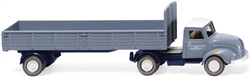 Wiking 51001 HO 1958-1967 Magirus S 3500 with Low-Side Trailer Assembled Porsche Gray
