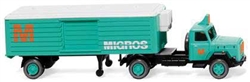 Wiking 52003 HO 1958 Magirus S 3500 Tractor w/ Reefer Trailer Assembled Migros Orange German Lettering