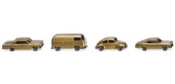 Wiking 91006 N VW Beetle 1300 VW Bus Opel Rekord and Chevrolet Malibu Set 50th Anniversary of Wiking N Scale