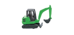 Wiking 94608 N Schaeff HR 18 Tracked Mini-Excavator w/Shovel & Push Blade Assembled Green Black