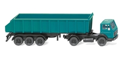 Wiking 94806 N 1973 1980 Mercedes Benz Cab Over Tractor with Dump Trailer Assembled Blue, Black