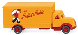 Wiking 94905 N Magirus Sirius Box-Body Delivery Truck Assembled Mullers Muhle Yellow Red German Lettering