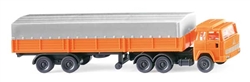 Wiking 95611 N 1963 Magirus Tractor with Low-Side Trailer Assembled Orange Gray
