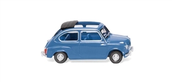 Wiking 9906 HO Fiat 600 w/Cloth Roof Assembled Brilliant Blue