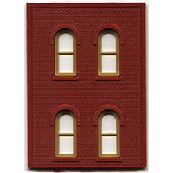 DPM 30108 HO Modular Building System Two-Story Wall Sections w/4 Arched Windows Kit