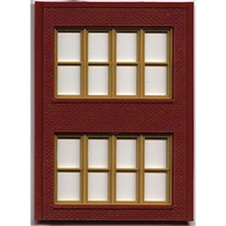 DPM 30144 HO Modular Building System Two-Story Wall Sections w/Victorian Windows Kit Pkg 4