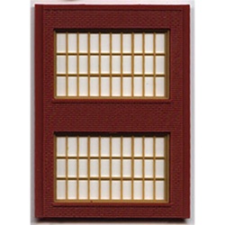 DPM 30174 HO Modular Building System Two-Story Wall Sections w/2 Steel Sash Windows Kit
