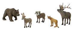 Woodland 4449 North American Wildlife Figures Scene-A-Rama Pkg 5