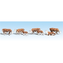 Woodland A1843 HO Hereford Cows