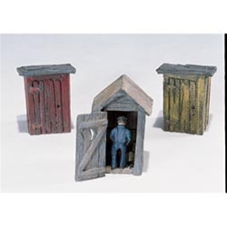 Woodland D214 HO 3 Outhouses & Man Kit