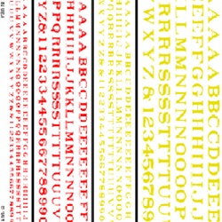 Woodland DT504 Railroad Roman Letters Red/Yellow