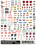 Woodland DT574 Dry Transfer Mini Service Station Signs