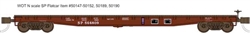 Wheels of Time 50189 N 53'-6" General Service Welded Fish Belly Flatcar Southern Pacific 3 Pack