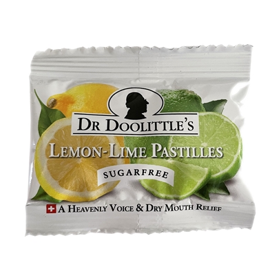 DR. DOOLITTLE'S- LEMON LIME PASTILLES SUGAR FREE TRAVEL SACHET - 10g/ 1/3oz