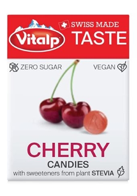 VITALP Cherry Hard Candies- Sugar free and Vegan 25 grams