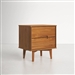 FarmHouse 2 Drawer Solid Wood Nightstand Medium Brown